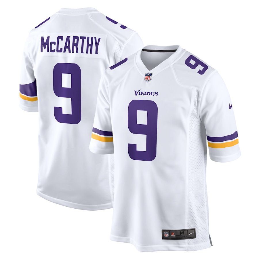 Men Minnesota Vikings #9 J.J. McCarthy Nike White Game NFL Jersey->customized nfl jersey->Custom Jersey